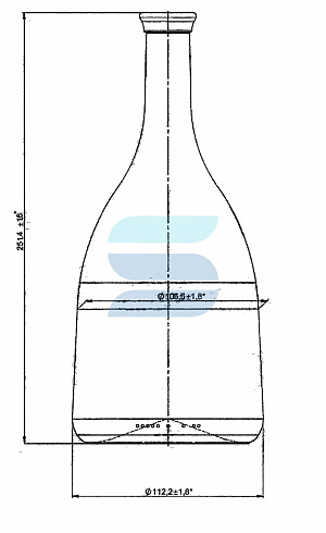 бутылка стеклянная п-34 1л «bell»